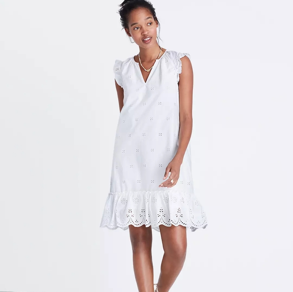 🌺NWOT Madewell Eyelet Garden Dress in White